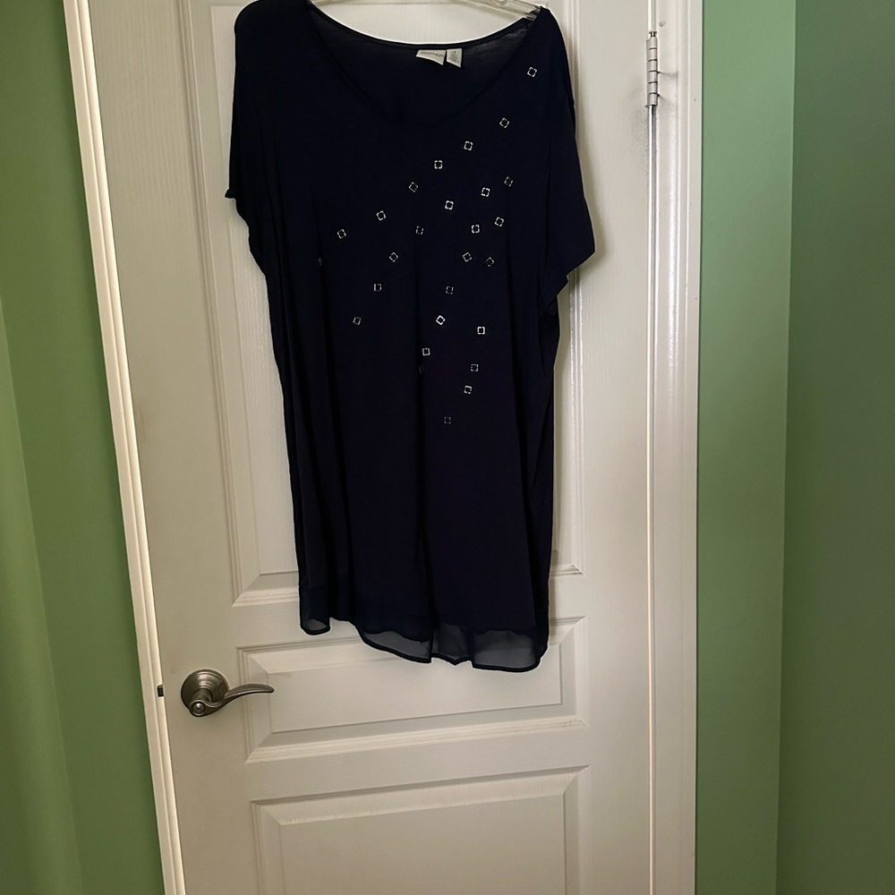 Chic Black Embellished Women's Blouse